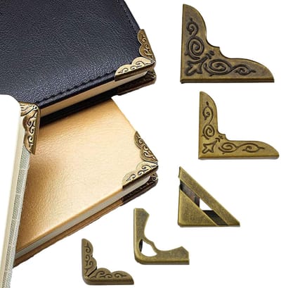 Dailygoods- Hoekbescherming 40 Stuks - Metalen Hoekbeschermers - Boekenhoekbescherming - Antieke Stijl - IJzer - Waterdicht - Boekhoekjes