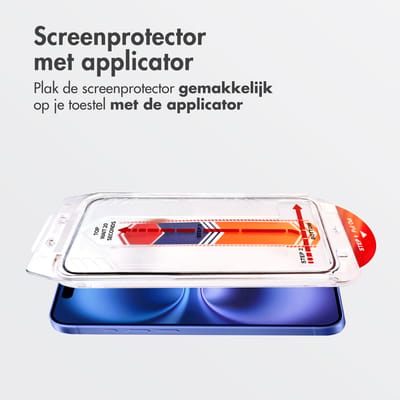 Accezz Screen Protector - Geschikt voor Apple iPhone 16 Plus / 15 Plus - Glas Screenprotector met Anti-dust Applicator