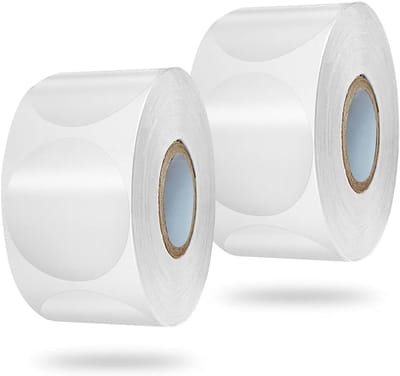 1000 Stuks Witte Ronde Stickers - Zelfklevende Labels voor Verpakking, Decoratie en Cadeaus