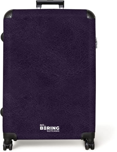 NoBoringSuitcases.com® - Koffer groot - Reiskoffer lichtgewicht - Lederen look diep paars - Rolkoffer met 4 wielen - Grote trolley XL - 98 liter bagage