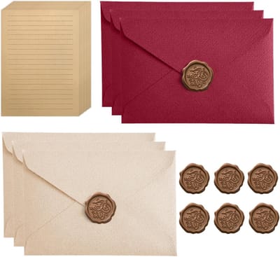 Solidchoice - Vintage Envelop Set met 22 Stukken voor Briefpapier en Enveloppen