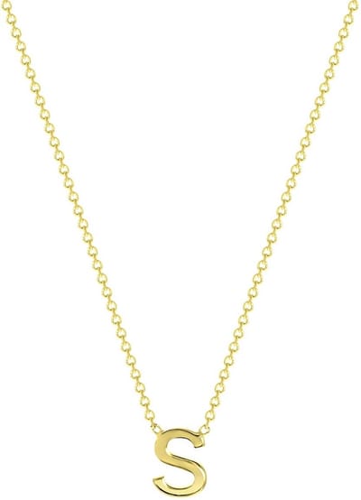 Lucardi Dames Ketting met letter hanger - 9 karaat - Ketting - Cadeau - 43 cm - Geelgoud
