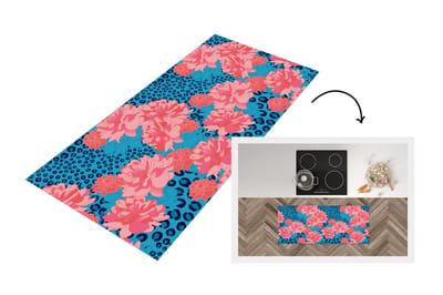 Keukenloper - Loper keuken - Patronen - Jungle - Bloem - Luipaard print - 120x50 cm - Keukenloper vinyl