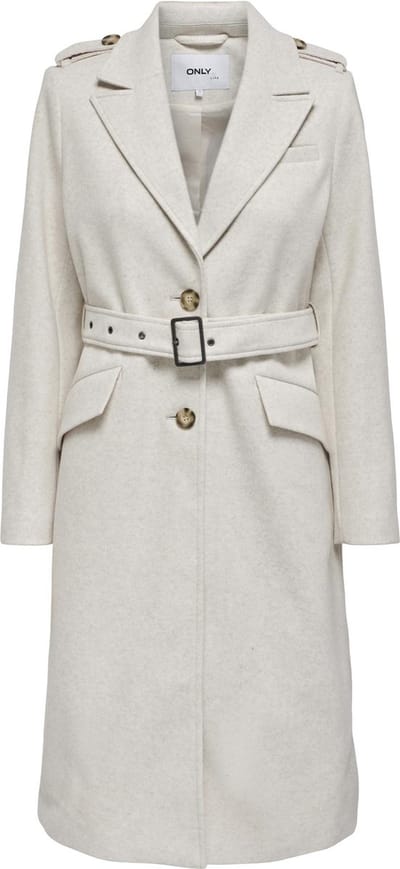 Only Jas Onlsif Filippa Life Belted Coat Cc 15292803 Whisper White/melange Dames Maat - XL