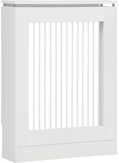 DIMICO - Radiatorombouw - Radiatorbekleding - Radiatorhoes - Wit - Modern - Met ventilatiesleuven en bovenplank- 60 x 18 x 84 cm
