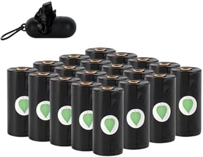 Famanu – Poepzakjes - hondenpoepzakken - ongeparfumeerd - lekvrije afvalzak navulrollen - Doggy Poepzakken - Zwart (zwart 300 stuks (20 rollen))