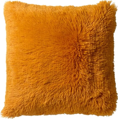 Dutch Decor FLUFFY - Kussenhoes 45x45 cm - superzacht - effen kleur - Golden Glow - geel - met rits - zonder binnenkussen