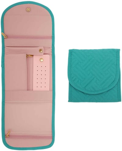 Dailygoods- Sieradenorganizer voor onderweg - Sieradenopslag - Ringhouder/Oorbelpaneel - Ritsvak - Vochtbestendig - Bescherming tegen krassen - Sieradenetui