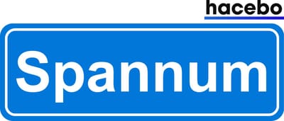 Hacebo - Plaatsnaam Sticker - 29x10 CM - Spannum sticker - Verkeersborden sticker - grappige cadeaus - Spannum