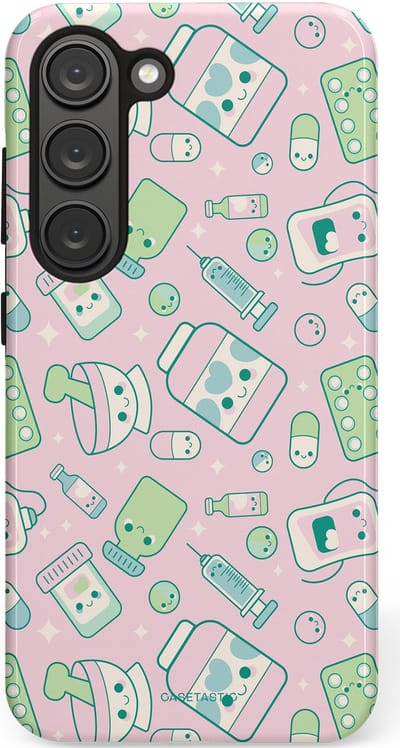 Casetastic Hoesje Geschikt voor Samsung S23 - Stijlvolle Beschermende Duo-layer Case - Geneeskrachtig Roze