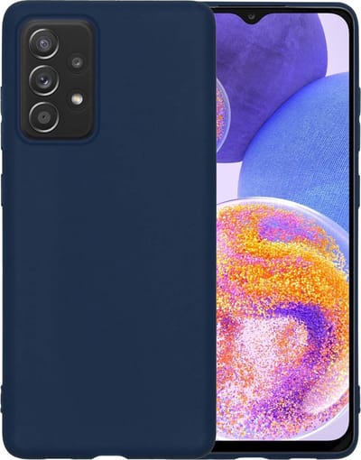 Hoesje - Geschikt voor Samsung Galaxy A23 - Sterk & Shockproof - Siliconen Case - Hoes Cover - Telefoonhoes - Donkerblauw