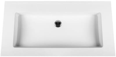 Bagnotti Beta Solid Surface Enkele Wastafel - 60cm - Zonder Kraangat - Acryl Wit