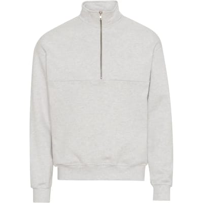 Sweatshirt 1/4 rits Colorful Standard Organic snow melange