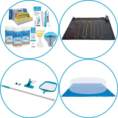 Zwembad Accessoirepakket 4-delig - WAYS Onderhoudspakket & Zwembad verwarming & Onderhoudsset & Grondzeil