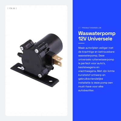 Dailygoods- Waswaterpomp 12V - Universele Ruitenwisserpomp - Kunststof - 2-polige Aansluiting - Vervanging voor Auto/Bus - Eenvoudig te Installeren - Ruitensproeipomp