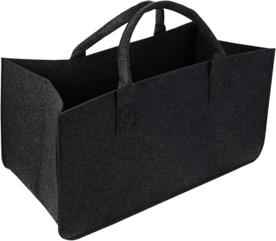Viltmand Brandhout - Opbergtas Hout - Buitenhaard Gebruik - Compact Draagbaar - 50.5x25cm - Donkergrijs