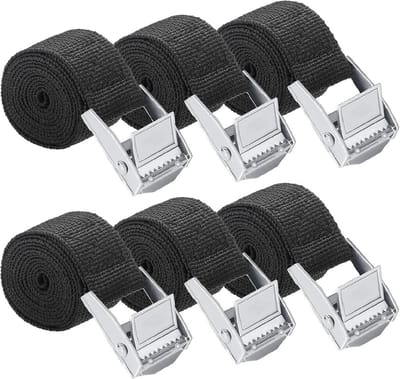 Ratelriemen 6 stuks, 25 mm x 0,5 m, verstelbare spanbanden voor motorfiets, aanhanger, auto en fiets