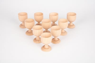 Houten Eierdopjes- Set van 10