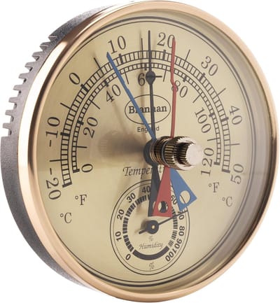 Max Min Thermometer - Vochtigheidsmeter - Klimaat Bewaken - Analoge Weergave - 114 x 109 x 48 cm
