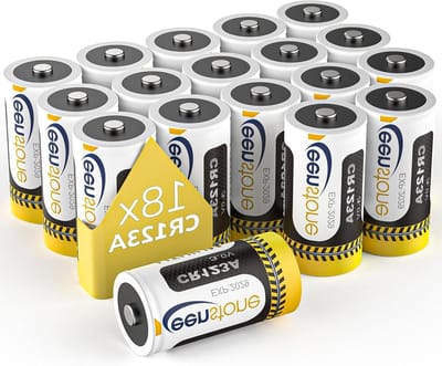 SnelShoppen - 18 stuks CR123A 3V Lithium Wegwerpbatterijen 1600mAh voor Zaklamp, Camera, Slimme Apparaten, Microfoon, Niet voor Arlo