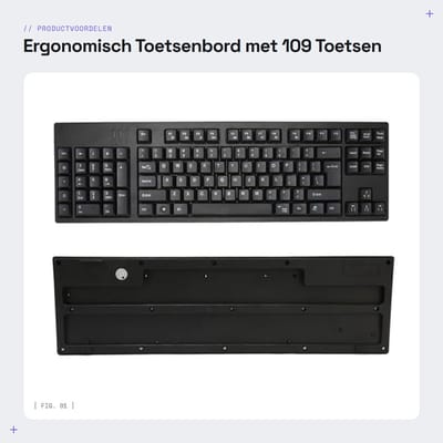 Dailygoods - Ergonomisch Toetsenbord met 109 Toetsen voor Kantoorgebruik