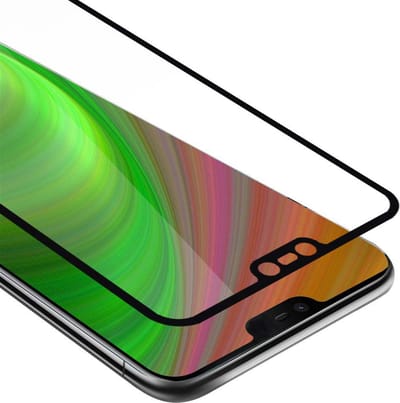 Cadorabo Screenprotector geschikt voor Nokia 7.1 Volledig scherm pantserfolie Beschermfolie in TRANSPARANT met ZWART - Gehard (Tempered) display beschermglas in 9H hardheid met 3D Touch