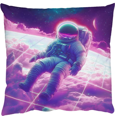 Sierkussens - Kussentjes Woonkamer - 50x50 cm - Astronaut - Neon - Roze - Wolken
