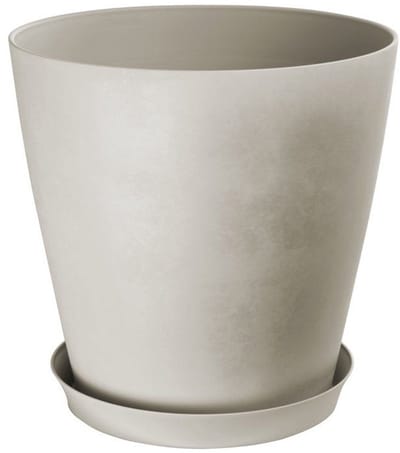 Bloempot Swing Cone - Kunststof - Witsteen - Diam.42xh41cm