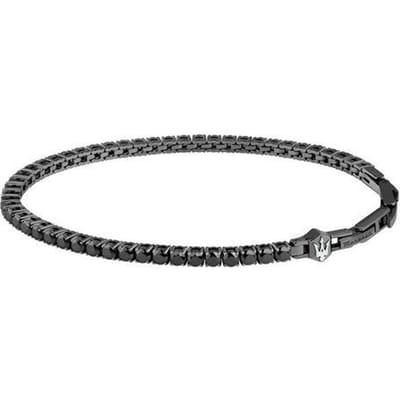 Maserati Tennis Grijs Roestvrij Staal Met Zwarte Zirkoon Armband JM425AVC08 Voor Mannen gray