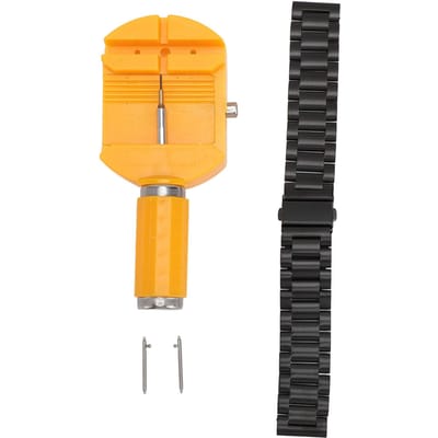 Bracelet de Montre en Acier Inoxydable 20 mm Métal Mat Brossé Remplacement de Bracelet de Montre avec Outil de Retrait pour noir