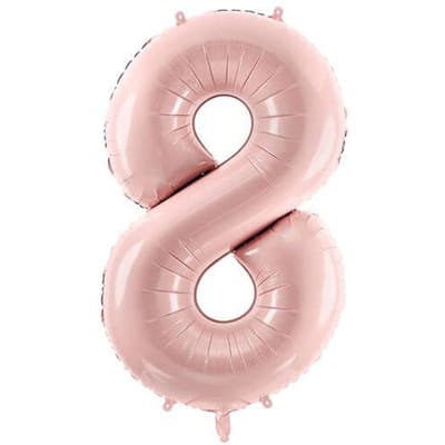 8 Jaar Cijfer Ballon Lichtroze Leeg 72cm
