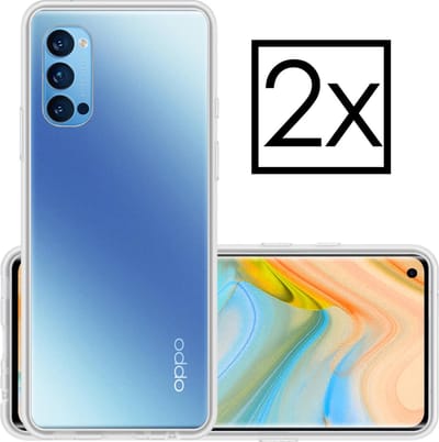 Hoesje - 2 Stuks - Geschikt voor OPPO Reno 4 Pro 5G - Sterk & Shockproof - Case Siliconen - Back Cover - Telefoon Hoes - Transparant