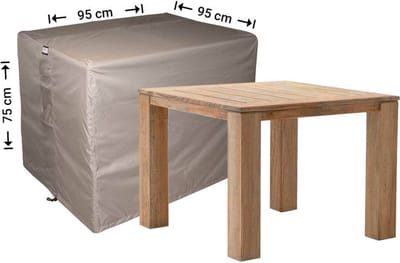 Raffles Covers Beschermhoes tuintafel - 95 x 95 H: 75 cm - RT95 - Waterdicht - Ademend - UV-bestendig - Elastisch rijgkoord - Beschermhoes tuinmeubelen