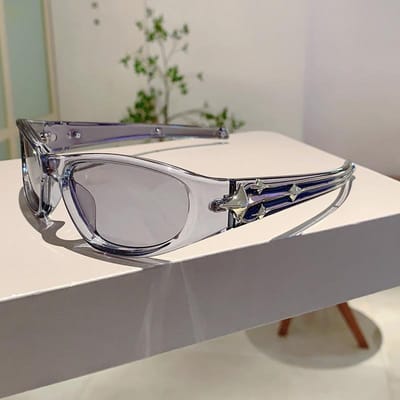 Lunettes de soleil œil de chat Y2K premium pour femmes et hommes Luxe Designer Vintage Lunettes de soleil Populaires Punk Hip Hop Rivet Étoile Montures UV400