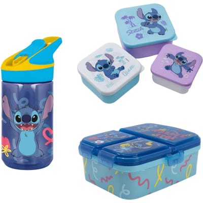 Lilo & Stitch lunchset; lunchbox, snackbox en drinkfles