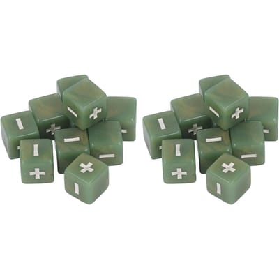 20 stuks Plus Min Teken Dobbelstenen Set 16mm Wiskundige Bewerking Berekening Dobbelstenen voor Baby Lesgeven lichtgroene kleur