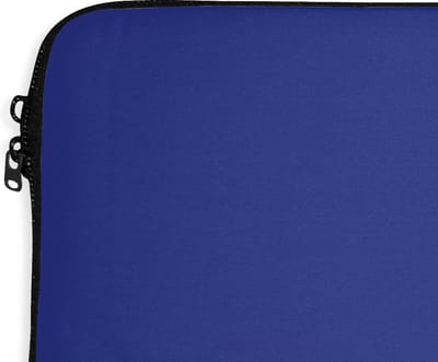 Laptophoes 14 inch - Blauw - Effen kleur - Donkerblauw - Laptop sleeve - Binnenmaat 33x23 cm - Zwarte achterkant - Back to school spullen - Schoolspullen jongens en meisjes middelbare school - Macbook air hoes - Chromebook sleeve