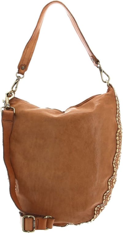 CAMPOMAGGI Leren Schoudertas Shoulder Bag Cammello Bruine