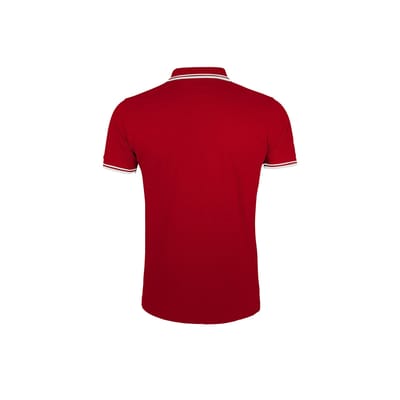 SOLS Heren Pasadena getipt korte mouw Pique Polo Shirt (Rood/Wit)
