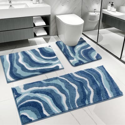 Dailygoods- Badmatset 3-delig - Antislip Badkamermat - Zachte Microvezel - U-vormig Toilettapijt - Super Absorberend - Wasbaar