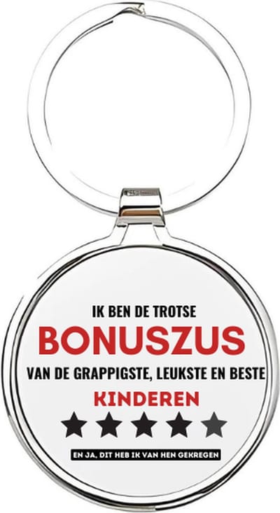 Akyol - ik ben een trotse bonuszus van de grappigste, leukste en beste kinderen ooit Sleutelhanger - Bonuszus - de leukste bonuszus - bonuszus sleutelhanger - zussen sleutelhanger - sleutelhanger bonuszus - familie sleutelhanger - 4 x 7,5 CM