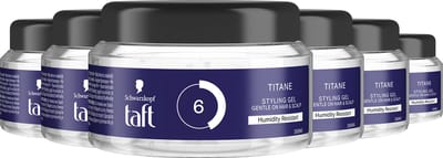 Taft - Titane Styling Gel - Haarstyling - Haargel - Vochtbestendig - Korte Haartypes - Voordeelverpakking - 6x 250ml
