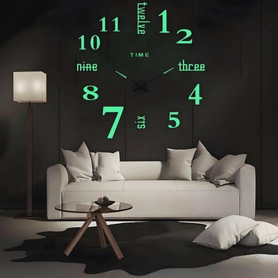 Moderne XXL Lichtgevende Wandklok - Stille 3D Acryl Decoratie voor Thuis & Kantoor