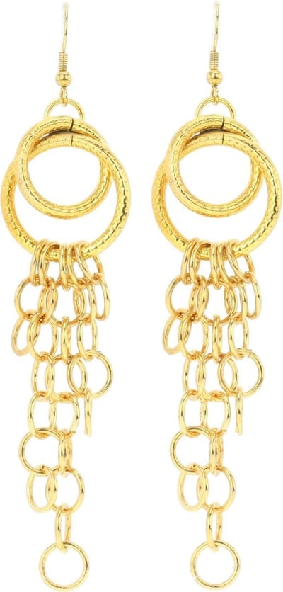 Behave - Oorhangers ring goudkleur - Statement sieraden - Avondstijl