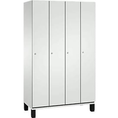 C+P locker Cambio, 4 vakken, op poten, B 1200 x D 525 x H 1980 mm, lichtgrijs