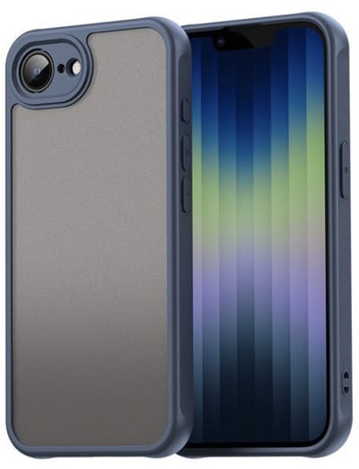 Hoesje Geschikt voor iPhone 16E - Siliconen Shockproof Hardcase hoesje geschikt voor iPhone 16E - Mat Blauw