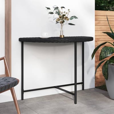 Tuintafel - Buitentafel - Buiten eten - Onderhoudsarm polyrotan - 100 x 50 cm - Zwart