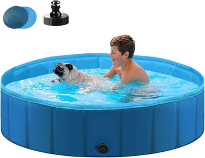 SNJY® Hondenzwembad - Hondenbad - Hondenzwembad 120 x 30 cm - Hondenzwembaden - Opvouwbaar - 120 x 30 cm - Blauw