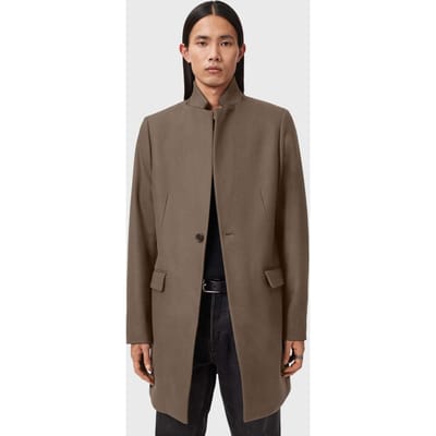 AllSaints Haydon Coat Mortar Brown Taglia: 34 | Cappotti monopetto Outlet | Uomo | Marrone