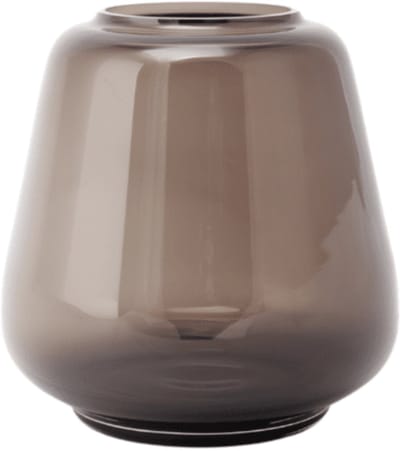 XLBoom Kuro Smooth Small Smokey grijs– Mondgeblazen glazen vaas Ø 22,5 cm - Design interieuraccessoire